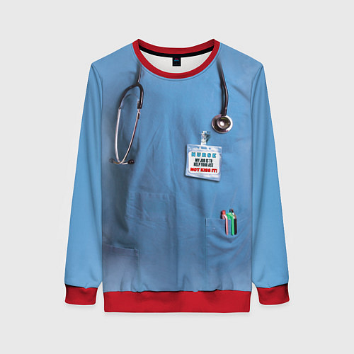 Женский свитшот Костюм врача / 3D-Красный – фото 1