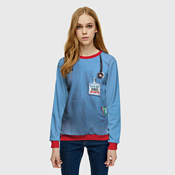 Свитшот женский Костюм врача, цвет: 3D-красный — фото 2