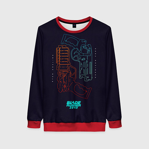 Женский свитшот Blade Runner Guns / 3D-Красный – фото 1