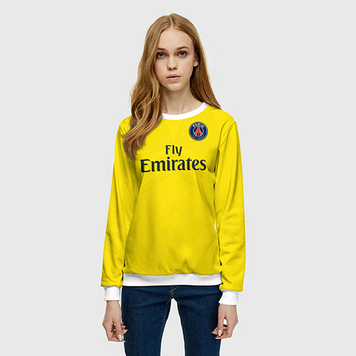 Женский свитшот PSG FC: Neymar Away 17/18 / 3D-Белый – фото 3