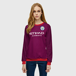 Свитшот женский Man City FC: Away 17/18, цвет: 3D-красный — фото 2