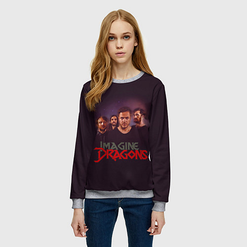 Женский свитшот Группа Imagine Dragons / 3D-Меланж – фото 3