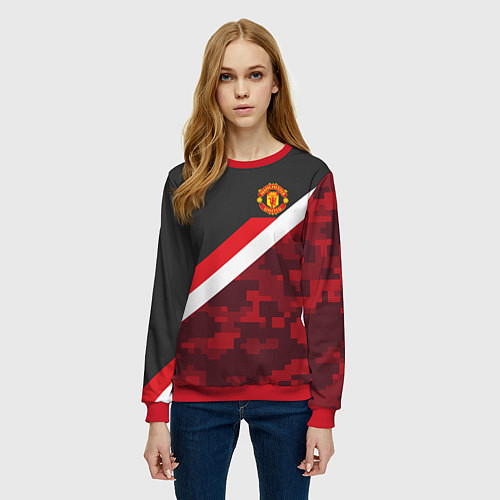 Женский свитшот Man UTD FC: Sport Camo / 3D-Красный – фото 3