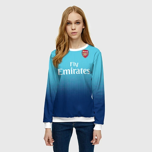 Женский свитшот Arsenal FC: Blue Away 17/18 / 3D-Белый – фото 3