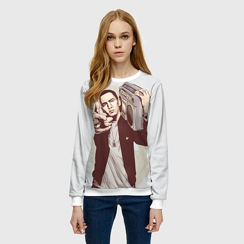 Женский свитшот Eminem: Street Music / 3D-Белый – фото 3