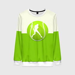 Свитшот женский Символ теннисиста, цвет: 3D-белый