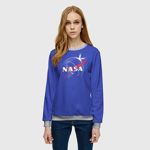 Женский свитшот NASA: Blue Space / 3D-Меланж – фото 3