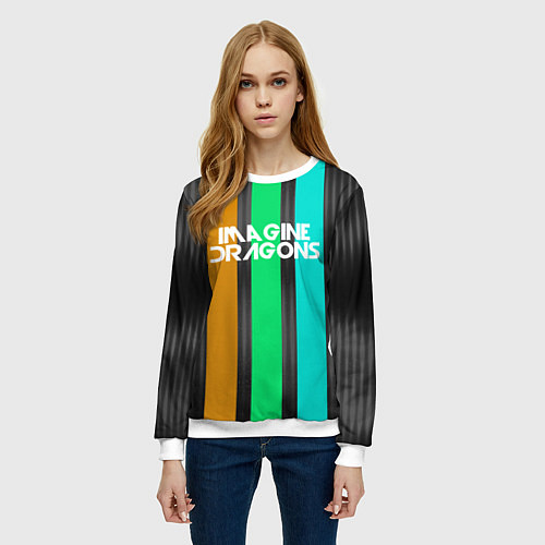 Женский свитшот Imagine Dragons: Evolve Lines / 3D-Белый – фото 3
