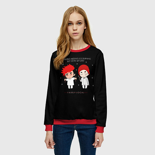 Женский свитшот 21 Pilots: Fairly Local / 3D-Красный – фото 3