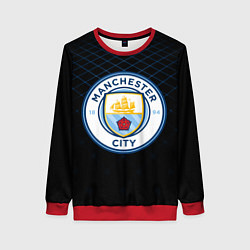 Свитшот женский FC Manchester City: Blue Lines, цвет: 3D-красный