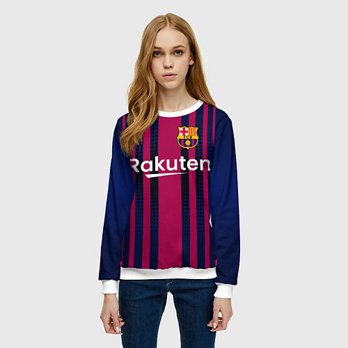 Женский свитшот FC Barcelona: Rakuten / 3D-Белый – фото 3