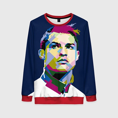 Женский свитшот Cristiano Ronaldo Art / 3D-Красный – фото 1