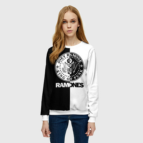 Женский свитшот Ramones B&W / 3D-Белый – фото 3