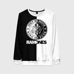 Свитшот женский Ramones B&W, цвет: 3D-белый