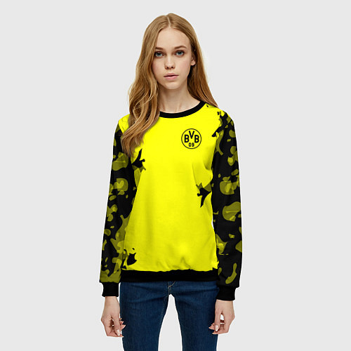 Женский свитшот FC Borussia Dortmund: Yellow Original / 3D-Черный – фото 3