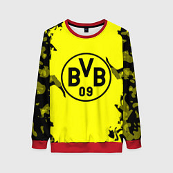 Свитшот женский FC Borussia Dortmund: Yellow & Black, цвет: 3D-красный