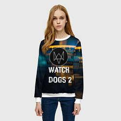 Свитшот женский Watch Dogs 2: Tech Scheme, цвет: 3D-белый — фото 2