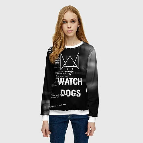 Женский свитшот Watch Dogs: Hacker / 3D-Белый – фото 3