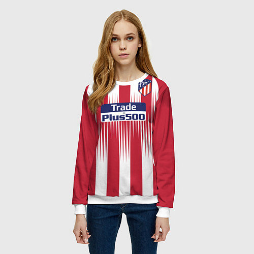 Женский свитшот FC Atletico Madrid: Griezmann Home 18/19 / 3D-Белый – фото 3