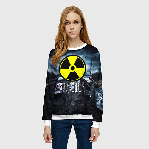 Женский свитшот S.T.A.L.K.E.R: Radiation / 3D-Белый – фото 3