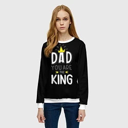 Свитшот женский Dad you are the King, цвет: 3D-белый — фото 2
