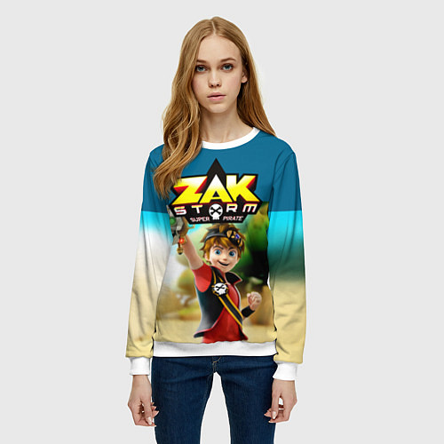 Женский свитшот Zak Storm / 3D-Белый – фото 3