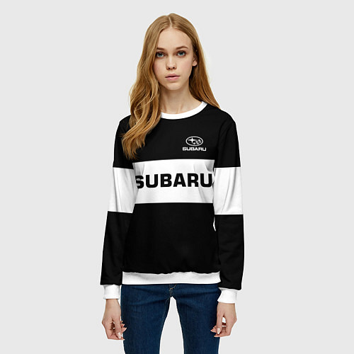 Женский свитшот Subaru: Black Sport / 3D-Белый – фото 3