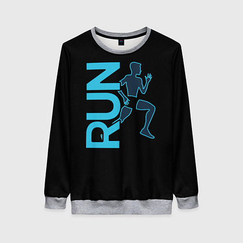 Женский свитшот RUN: Black Style / 3D-Меланж – фото 1