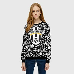 Свитшот женский FC Juventus: Floral Logo, цвет: 3D-черный — фото 2