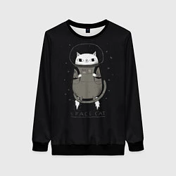 Свитшот женский Space Cat, цвет: 3D-черный