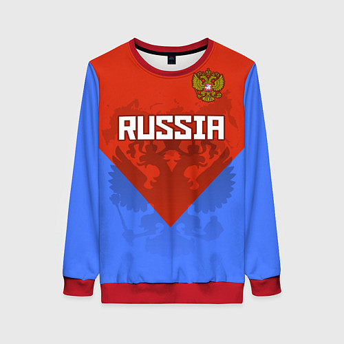 Женский свитшот Russia Red & Blue / 3D-Красный – фото 1