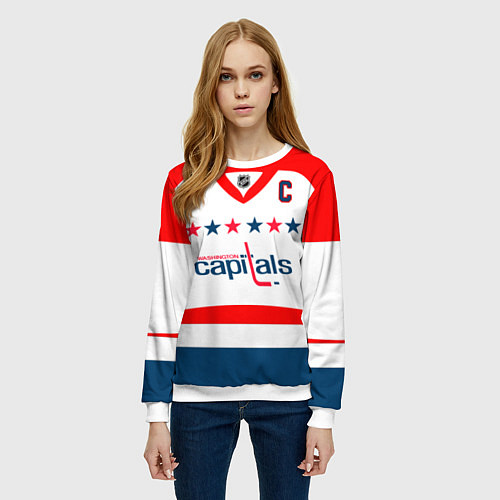 Женский свитшот Washington Capitals: Ovechkin White / 3D-Белый – фото 3