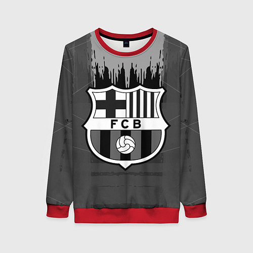 Женский свитшот FC Barcelona: Grey Abstract / 3D-Красный – фото 1