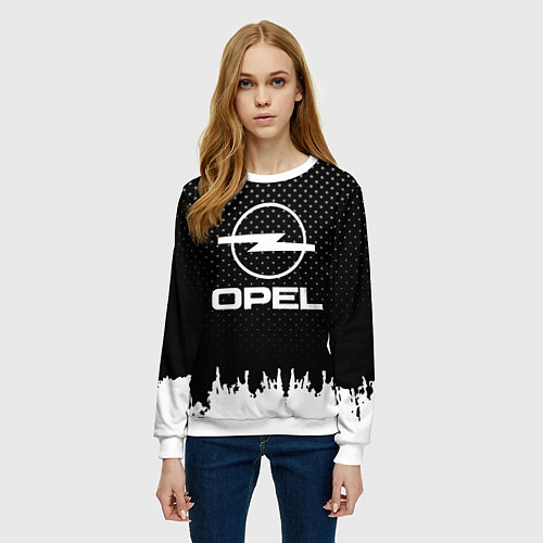 Женский свитшот Opel: Black Side / 3D-Белый – фото 3