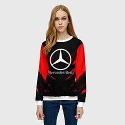 Свитшот женский Mercedes-Benz: Red Anger, цвет: 3D-белый — фото 2