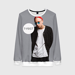 Свитшот женский T-Fest: Grey Style, цвет: 3D-белый