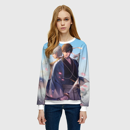 Женский свитшот Gintama / 3D-Белый – фото 3
