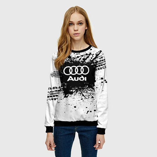 Женский свитшот Audi: Black Spray / 3D-Черный – фото 3