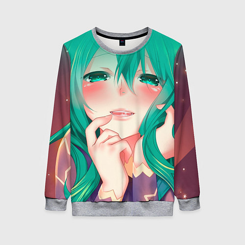 Женский свитшот Miku Ahegao / 3D-Меланж – фото 1