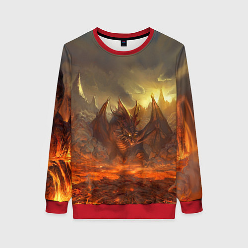 Женский свитшот Linage II: Fire Dragon / 3D-Красный – фото 1