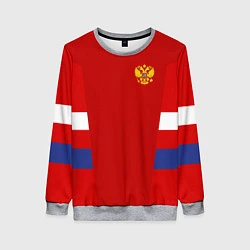 Свитшот женский Russia: Sport Tricolor, цвет: 3D-меланж