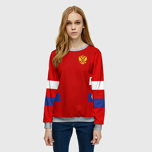 Женский свитшот Russia: Sport Tricolor / 3D-Меланж – фото 3