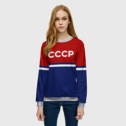 Свитшот женский СССР: Спортсмен, цвет: 3D-меланж — фото 2