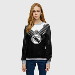 Свитшот женский FC Real Madrid: Black Style, цвет: 3D-меланж — фото 2