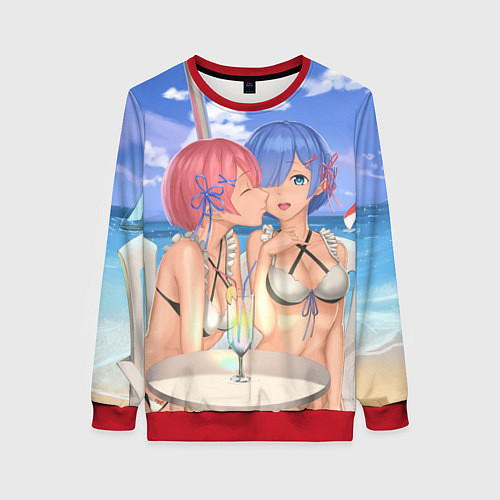 Женский свитшот Жизнь в другом мире с нуля / 3D-Красный – фото 1