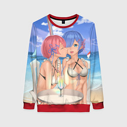 Свитшот женский Жизнь в другом мире с нуля, цвет: 3D-красный