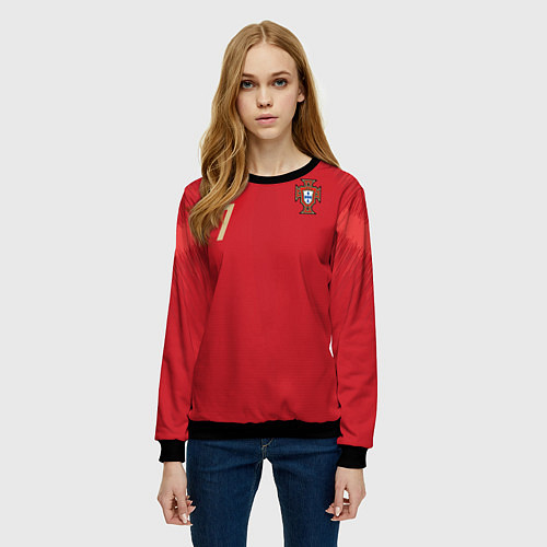 Женский свитшот Роналду ЧМ-2018 / 3D-Черный – фото 3