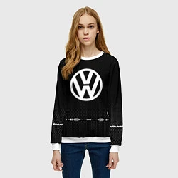 Свитшот женский Volkswagen: Black Abstract, цвет: 3D-белый — фото 2