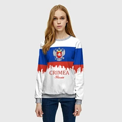Свитшот женский Crimea, Russia, цвет: 3D-меланж — фото 2