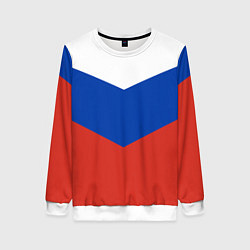 Свитшот женский Российский триколор, цвет: 3D-белый